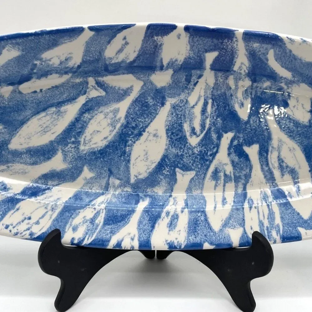 NEW Vietri Italy School of Fish Large Oval Serving Platter 22